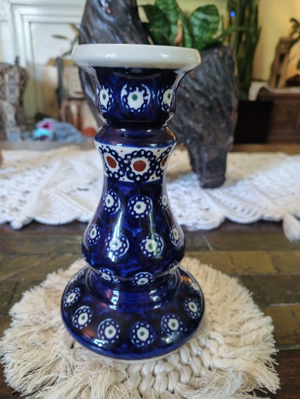Boleslawiec Polish Pottery Candlestick